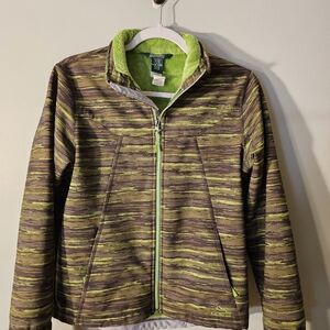LL Bean fleece lined water resistant coat Green Boys Size 14